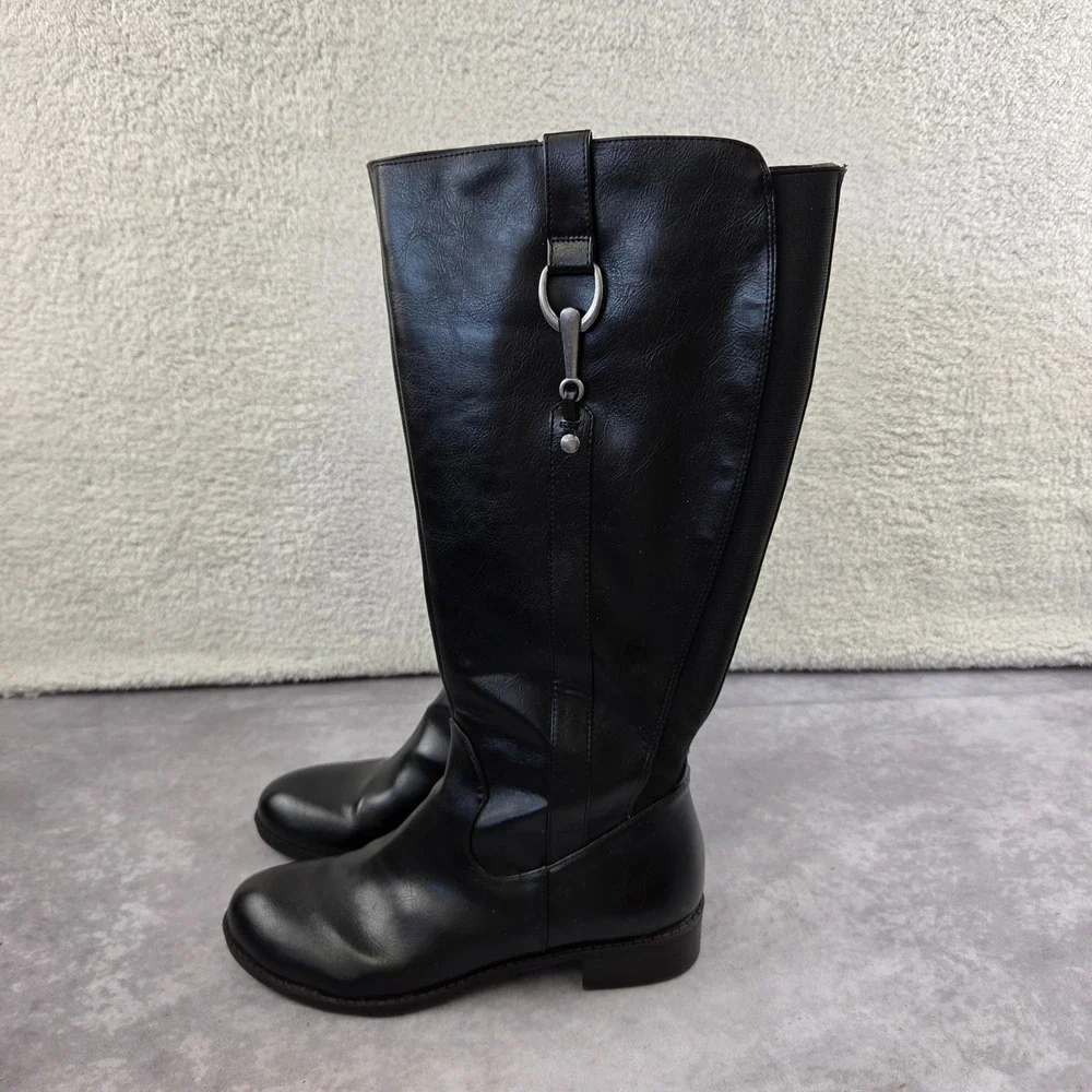 LifeStride Simply Comfort Black Wide Calf Tall Riding Boots Womens 7M WC